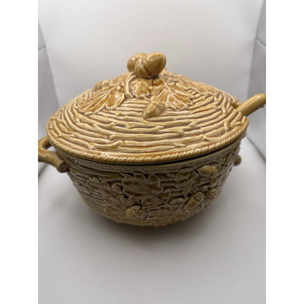 Vintage Sar La Table Acorn Soup Terrain with Matching Lid & spoodle Thankgiving